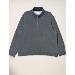 Brooks Brothers Men's XL Gray 1/4 Zip Pullover Cotton Blend Casual Sweater